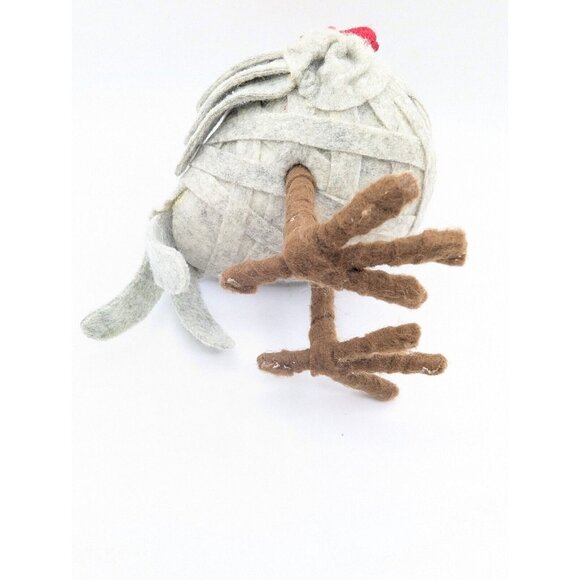 Target Gray Bird Red White Knit Earflap Beanie Hat Spritz Wondershop Holly  6.8" - Picture 5 of 8